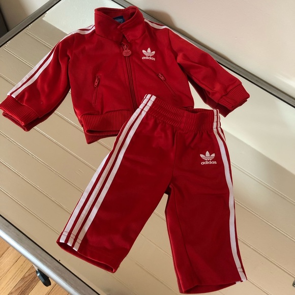 baby boy red adidas tracksuit